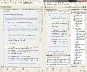 Visual studio with and without extra maximized state.